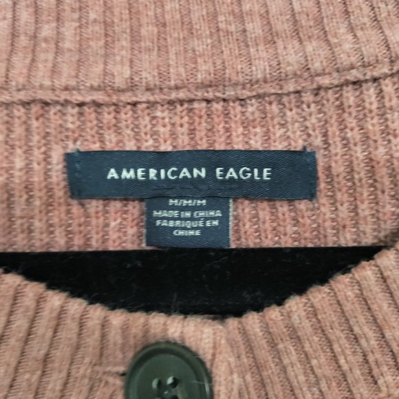 American Eagle Women's Button Front Round Neck Pullover Knit Sweater Medium - Picture 6 of 8